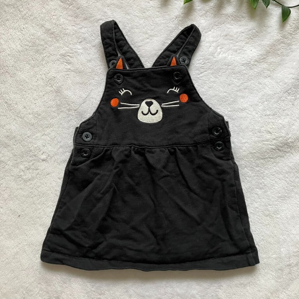 Carter’s 9M Baby Girl Black Cat Jumper Dress Halloween